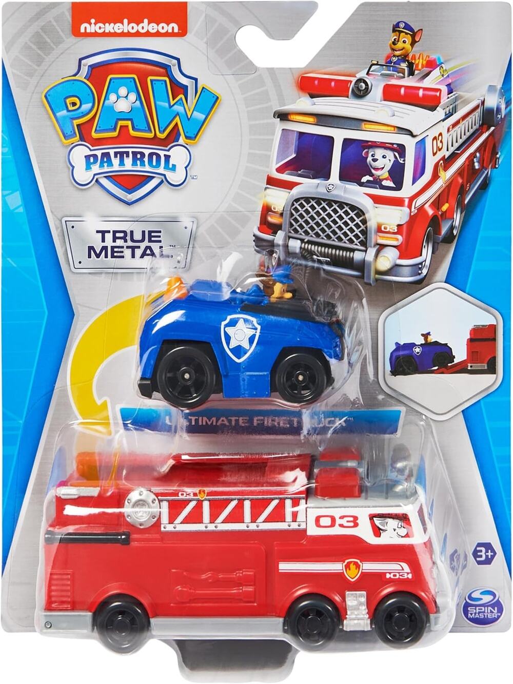 PAW PATROL True Metal Vehicle with 1:55 Scale Ryder ATV Ultimate Firetruck NWT